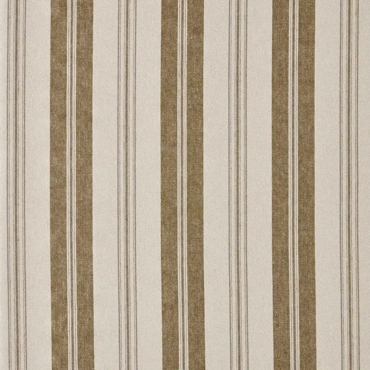 Highgrove Stripe Fabrics - Meadow Moss by brown striped cotton fabric from Sanderson