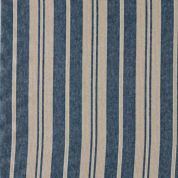 Amberley Stripe Fabrics - Jodhpur Blue by blue striped linen fabric from Sanderson
