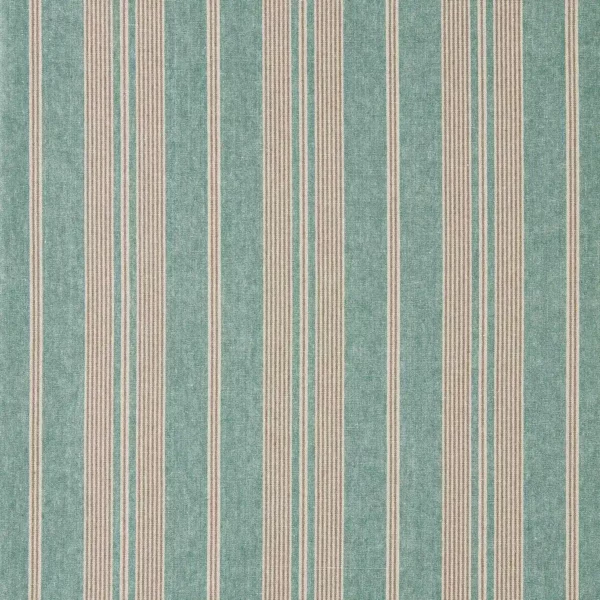 Amberley Stripe Fabrics - Mineral Blue by blue striped linen fabric from Sanderson
