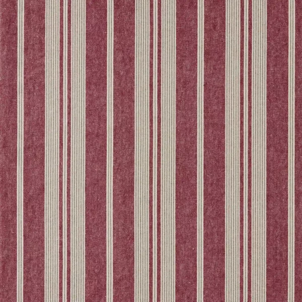 Amberley Stripe Fabrics - Madder by purple striped linen fabric from Sanderson