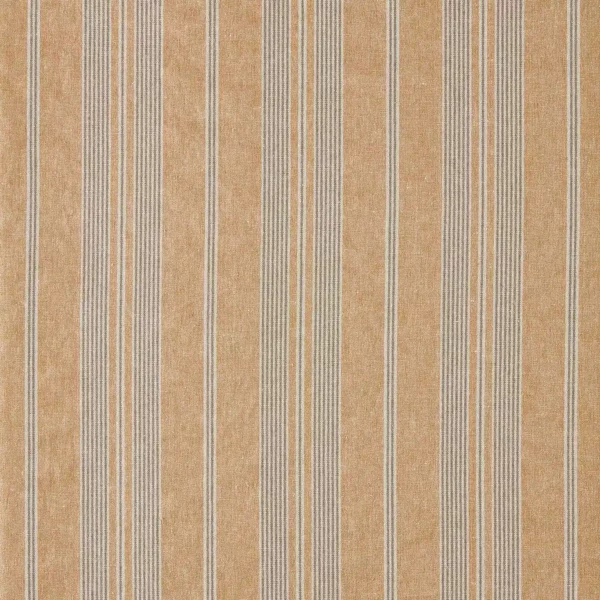 Amberley Stripe Fabrics - Golden Knot by brown striped linen fabric from Sanderson