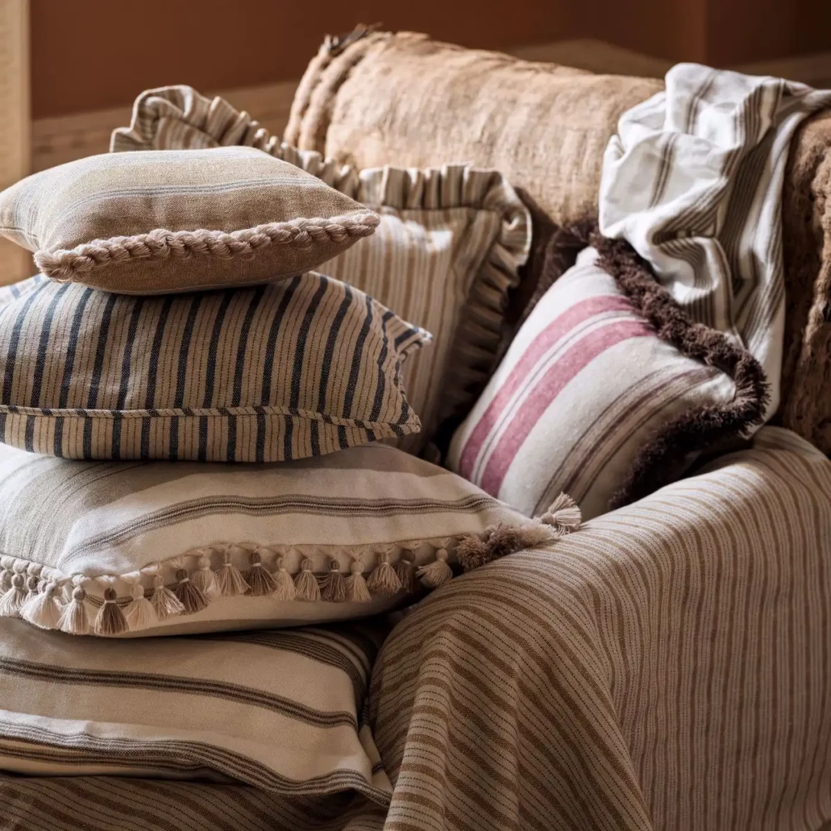 Tetbury Stripe Fabrics - Indian Oak by Tetbury Stripe Fabrics - Indian Oak from