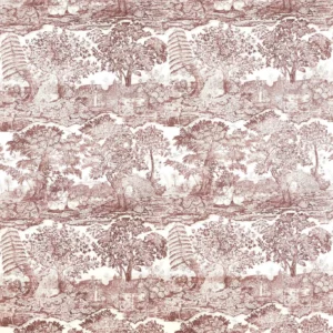 red botanical cotton fabric from Sanderson