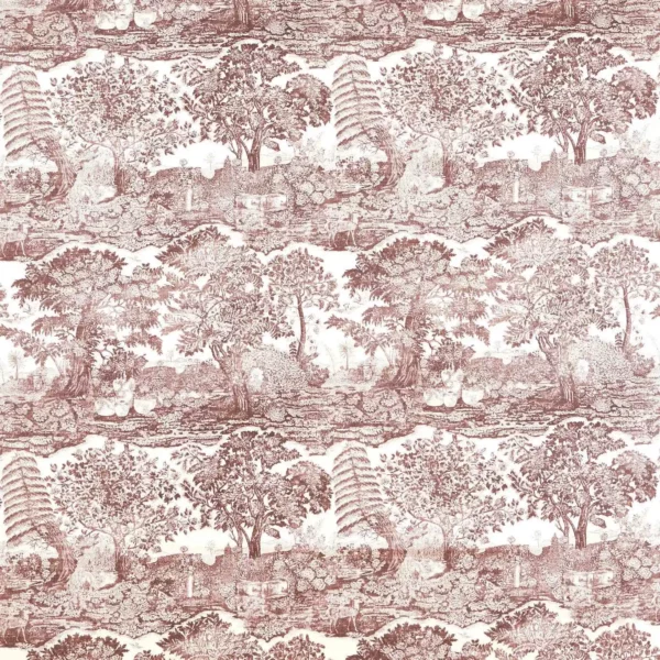 Highgrove Toile Fabric - Oak by red botanical cotton fabric from Sanderson