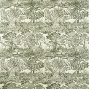 green botanical cotton fabric from Sanderson