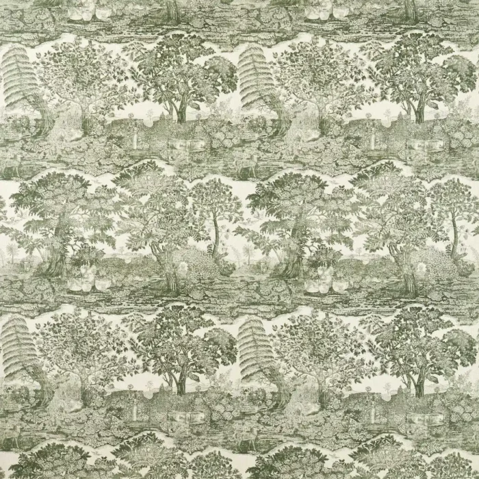 Highgrove Toile Fabric - Yew Green swatch