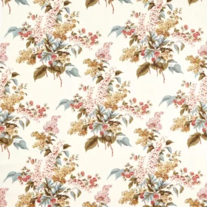 brown botanical linen fabric from Sanderson