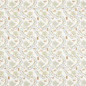 green animal cotton fabric from Sanderson