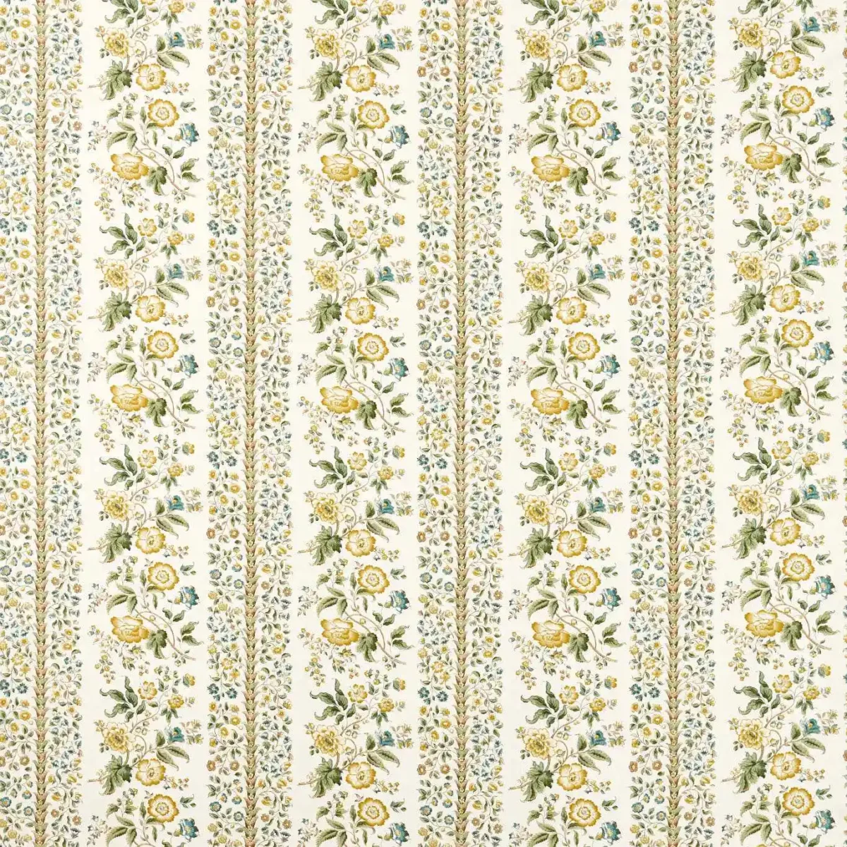 Rose Pergola Fabric - Parchment by yellow botanical linen fabric from Sanderson