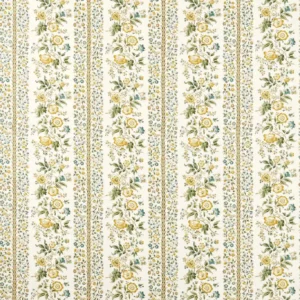 yellow botanical linen fabric from Sanderson