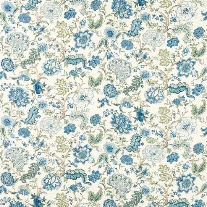 Salisbury Jacobean Fabric - Tetbury Blue swatch