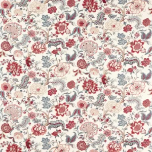 pink botanical cotton fabric from Sanderson