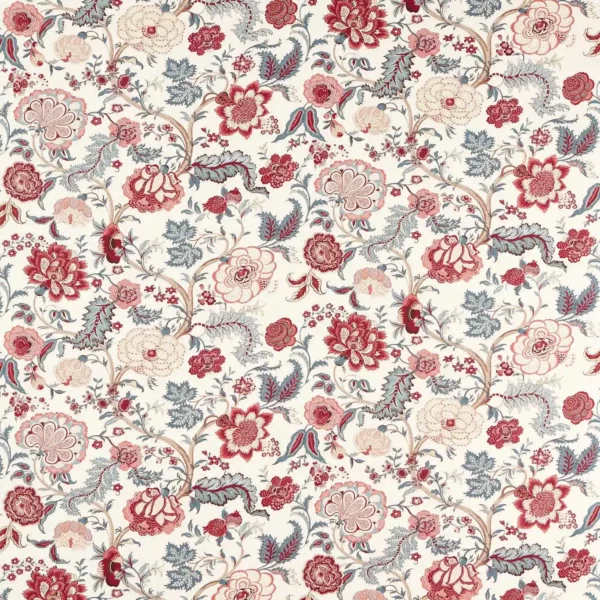 Salisbury Jacobean Fabric - Madder Rose by pink botanical cotton fabric from Sanderson