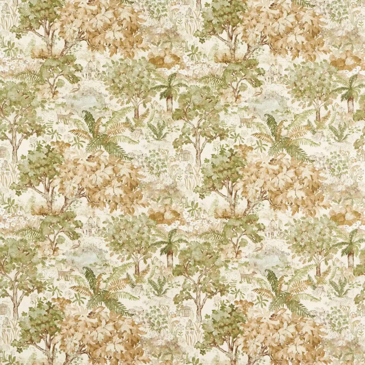 green botanical cotton fabric from Sanderson