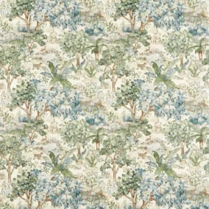 green botanical cotton fabric from Sanderson