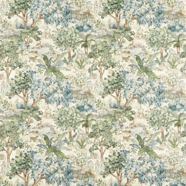 The Stumpery Fabric - Fern by green botanical cotton fabric from Sanderson