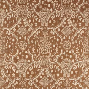 brown traditional printed fabric from Sanderson