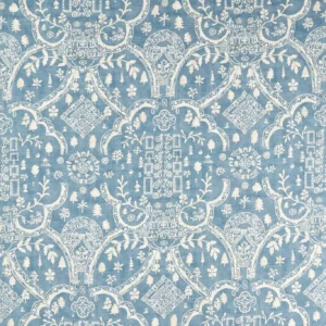 blue traditional printed fabric from Sanderson