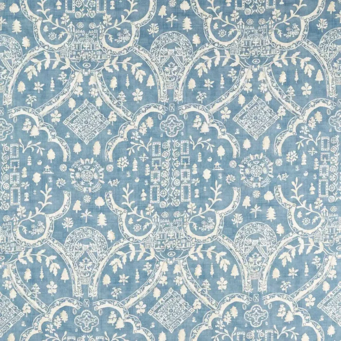Topiary View Fabric - Tetbury Blue swatch