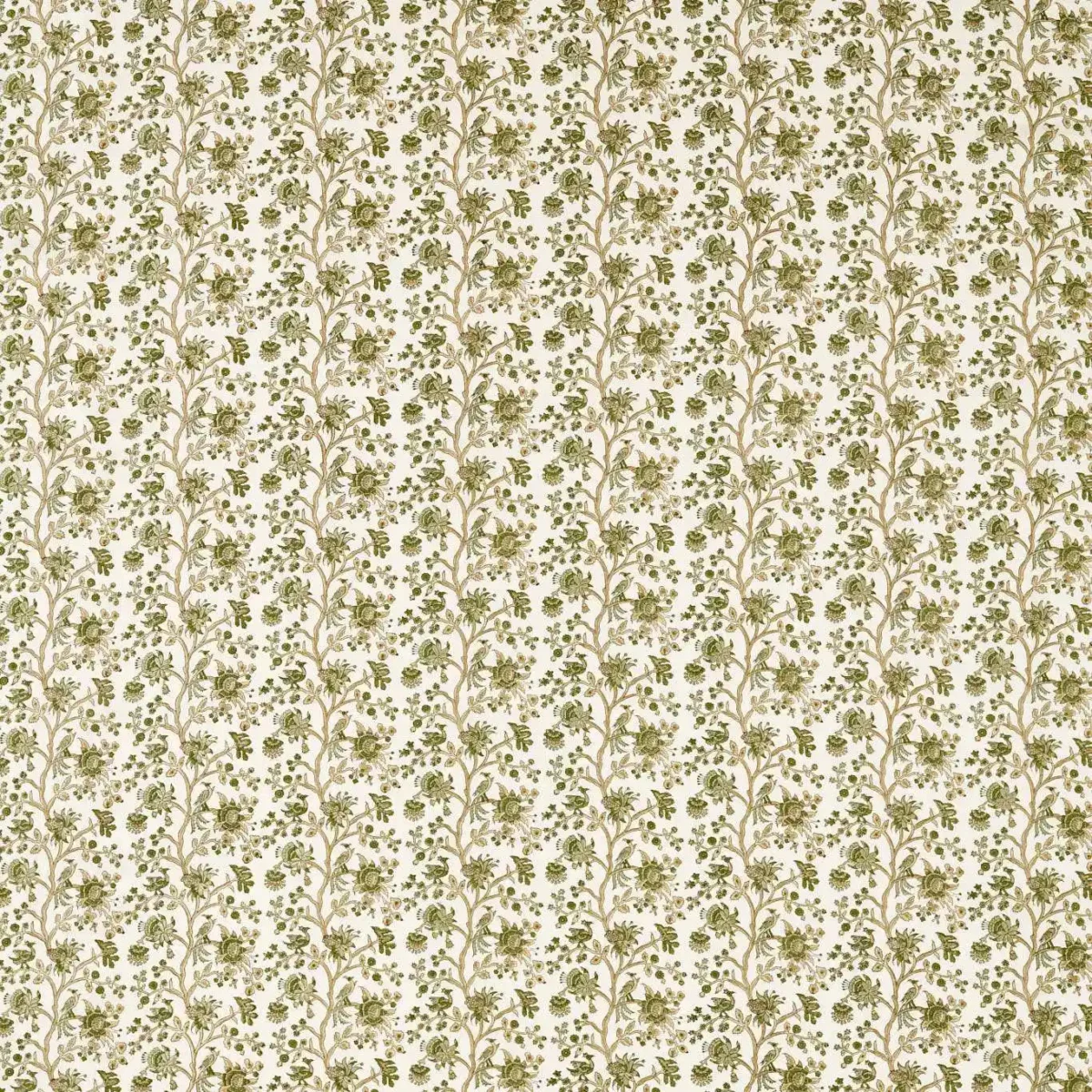 green botanical linen fabric from Sanderson