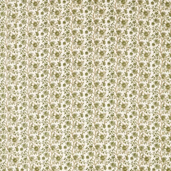 Azalea Walk Fabric - Olivine by green botanical linen fabric from Sanderson