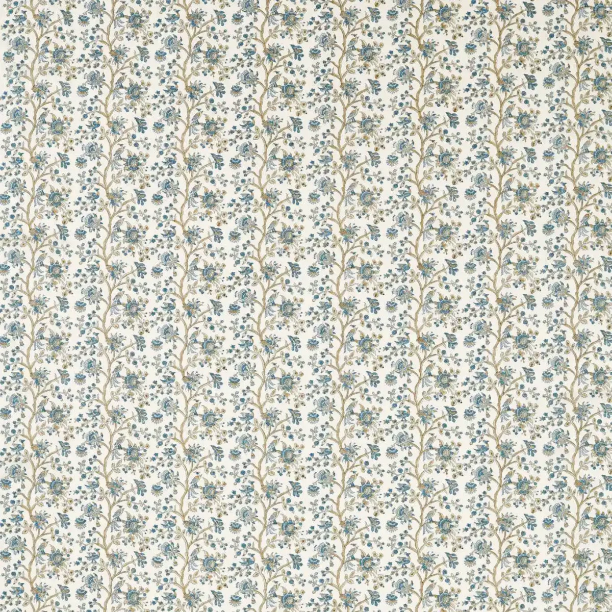Azalea Walk Fabric - Wedgwood by blue botanical linen fabric from Sanderson