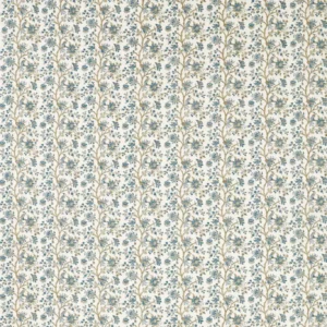blue botanical linen fabric from Sanderson
