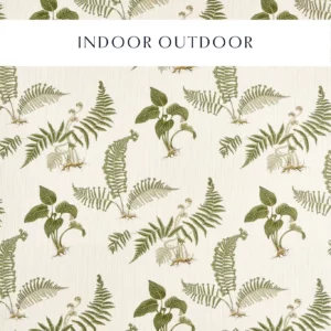 green botanical printed fabric from Sanderson