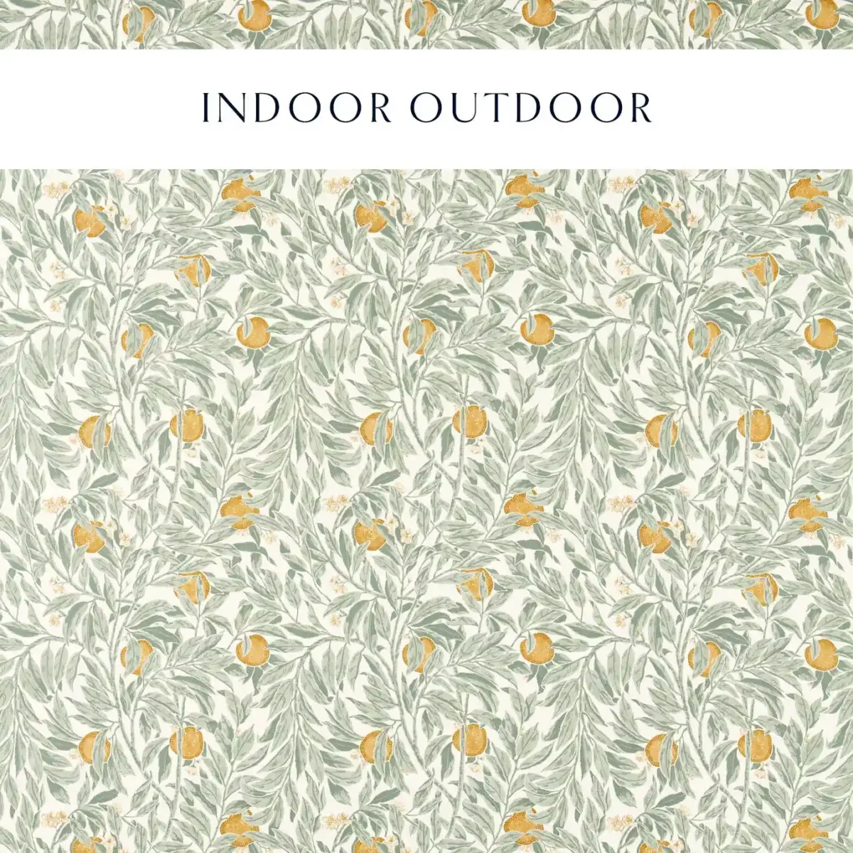 Ancient Apple Orchard Fabric - Golden Knot & Sage by green botanical printed fabric from Sanderson