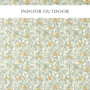 green botanical printed fabric from Sanderson