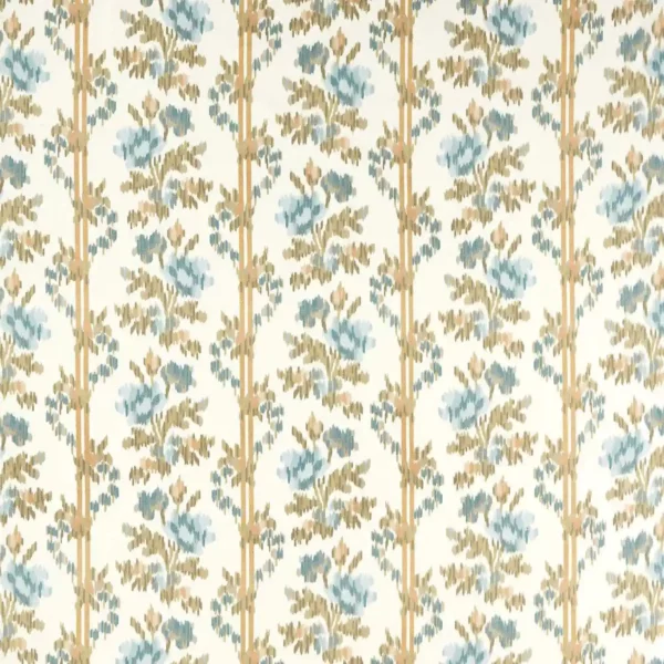 Apothecary Rose Fabric - Ether Blues by blue botanical printed fabric from Sanderson