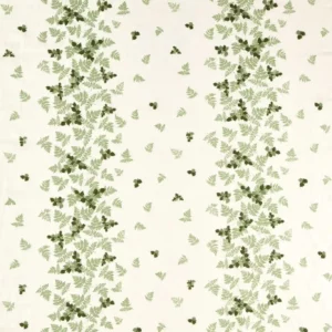 green botanical embroideried fabric from Sanderson