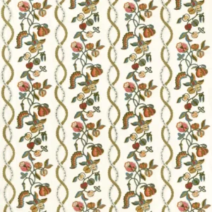 green botanical embroideried fabric from Sanderson