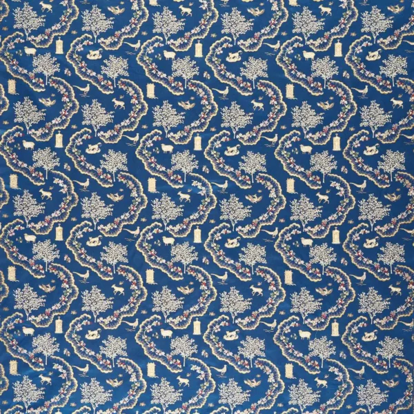 Wildflower Meadow Brocade Fabric - Sapphire by blue animal woven fabric from Sanderson