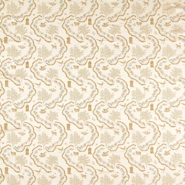 Wildflower Meadow Brocade Fabric - Pearl swatch