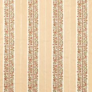 orange botanical embroideried fabric from Sanderson