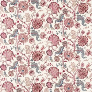 red botanical cotton fabric from Sanderson
