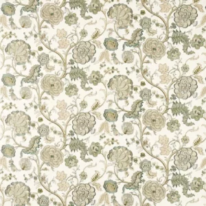 green botanical cotton fabric from Sanderson