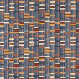 blue traditional jacquard fabric from Sanderson
