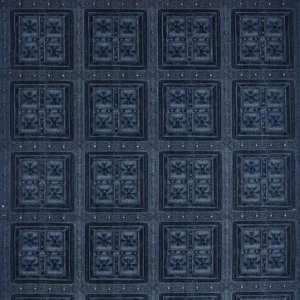 blue checked embroideried fabric from Sanderson