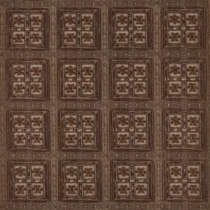 brown checked embroideried fabric from Sanderson