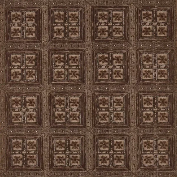 Shand Gate Fabric - Indian Oak by brown checked embroideried fabric from Sanderson