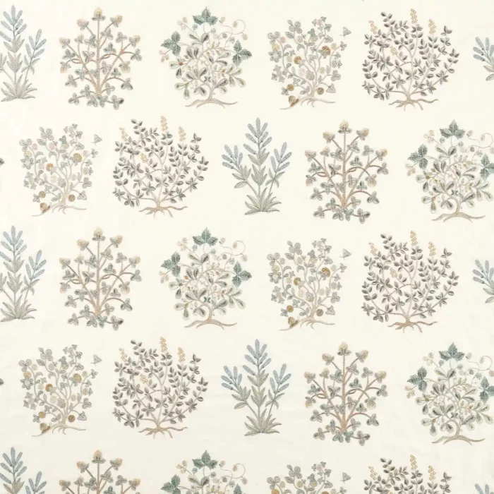 Thyme Walk Fabric - Mineral / Parchment swatch