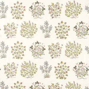 green botanical embroideried fabric from Sanderson
