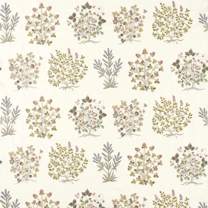 Thyme Walk Fabric - Damson / Quince swatch