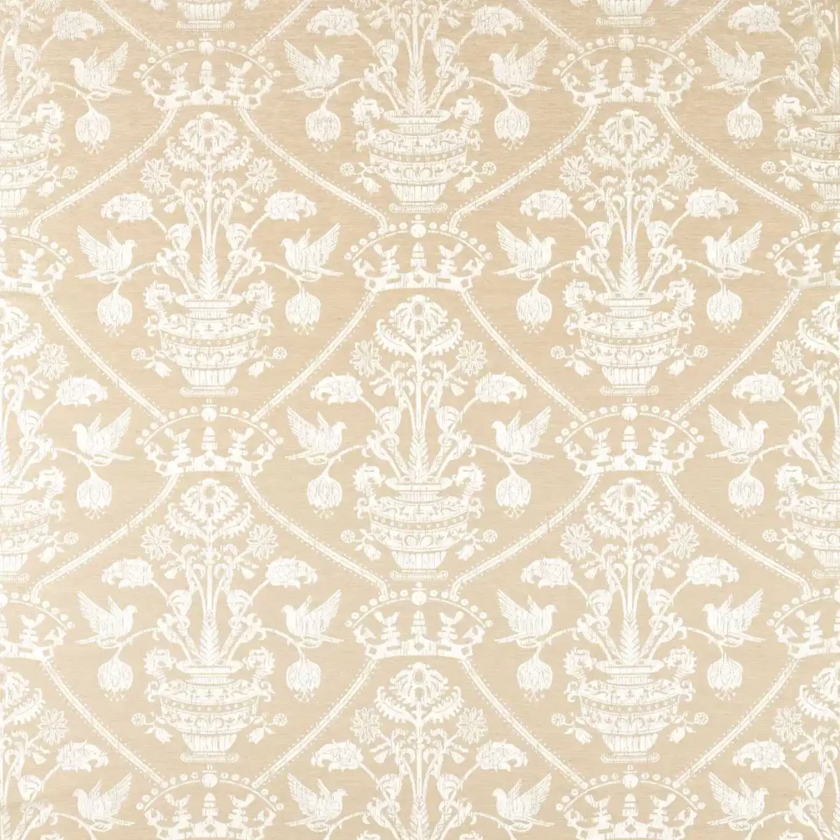 neutral traditional cotton fabric from Sanderson