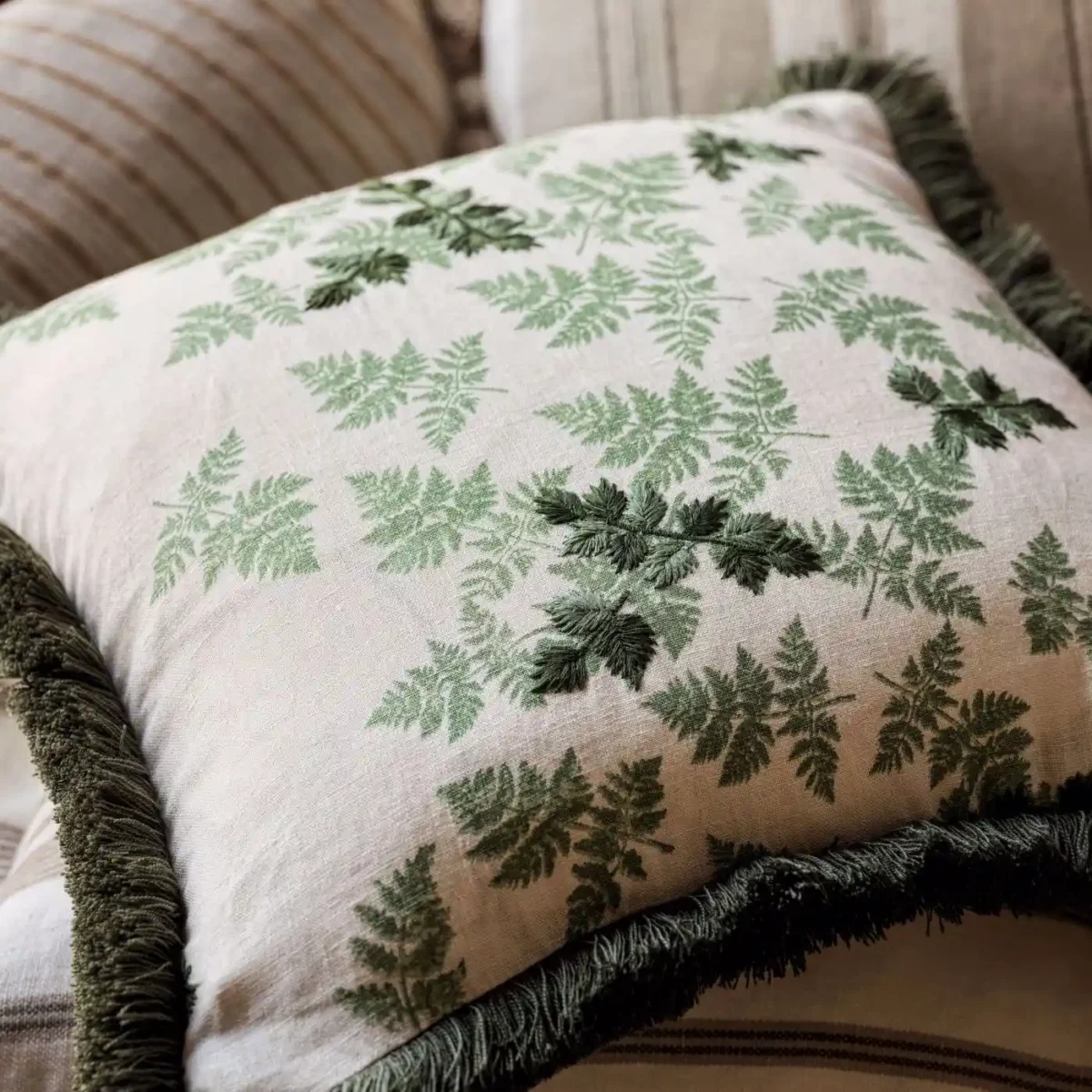 Alice's Fern Fabric - Silver / Green from