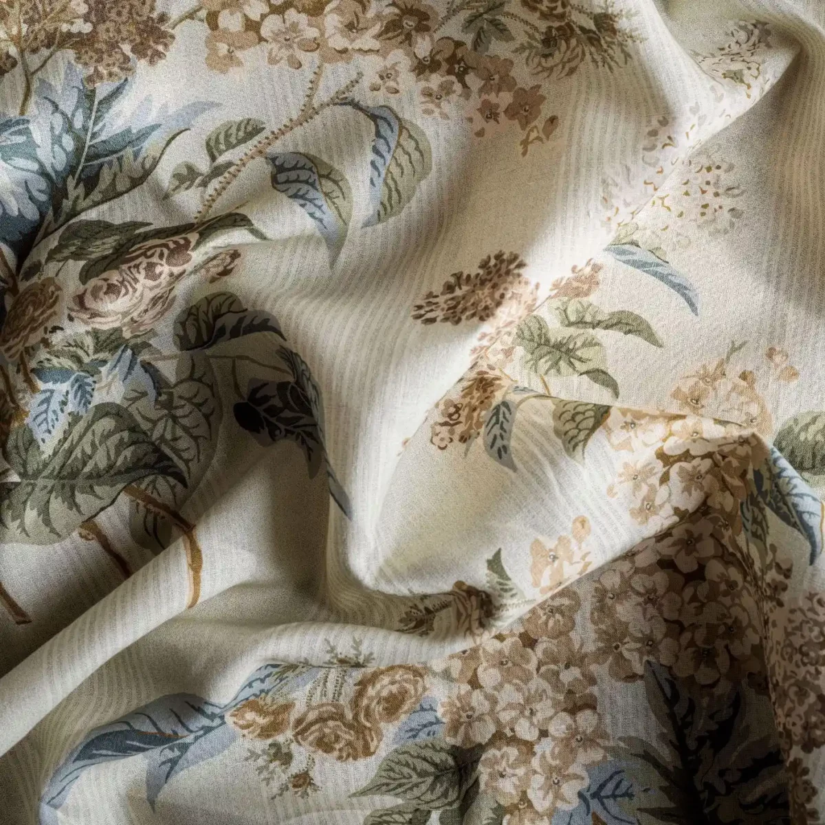 Delphinium & Lilac Fabric - Meadow Moss from
