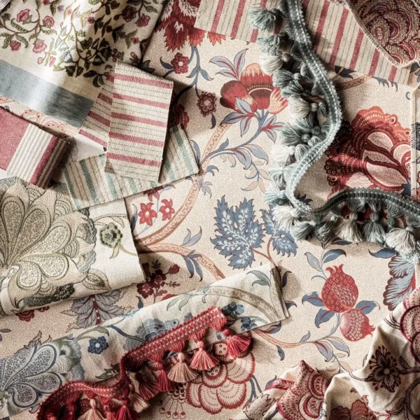 Salisbury Embroidery Fabric - Crimson by Salisbury Embroidery Fabric - Crimson from