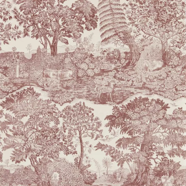 Highgrove Toile Wallpaper - Oak by red botanical wallpaper from sanderson
